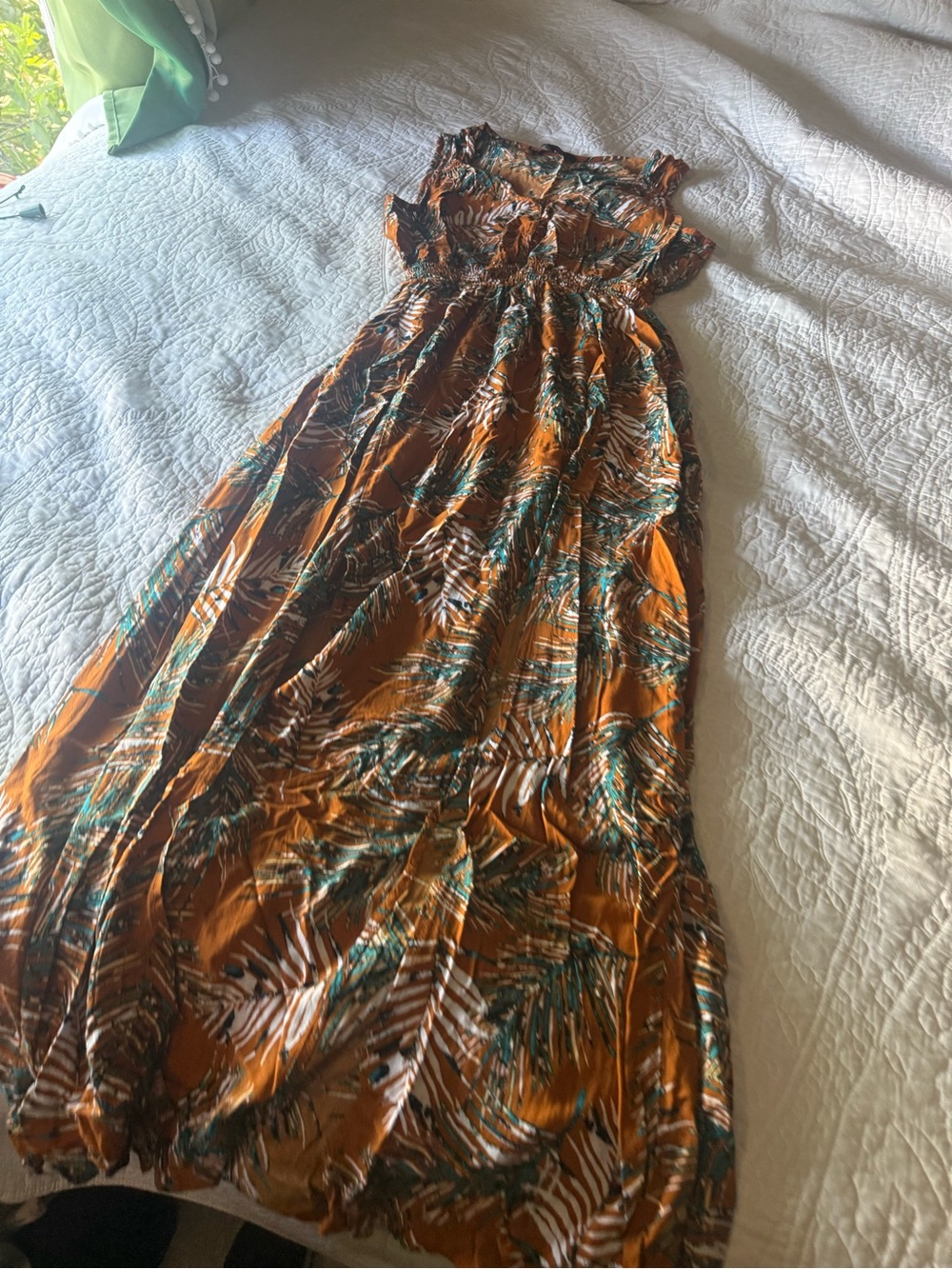 Women’s Rust Tropical Print Maxi Dress